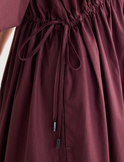 State of play Camille Shirred Dress, Dark Cherry product photo View 11 L