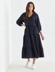Whistle V-Neck Midi Dress, Midnight product photo