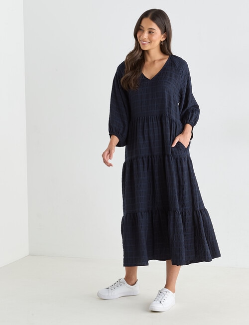 Whistle V-Neck Midi Dress, Midnight product photo View 03 L