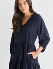 Whistle V-Neck Midi Dress, Midnight product photo View 04 S