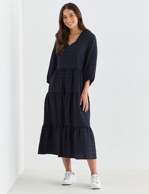 Whistle V-Neck Midi Dress, Midnight product photo View 05 L
