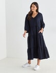 Whistle V-Neck Midi Dress, Midnight product photo View 03 S
