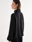 Jigsaw Cora High Neck Blouse, Black product photo