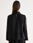 Jigsaw Cora High Neck Blouse, Black product photo View 07 S