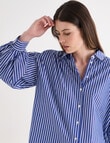 Jigsaw Oona Gather Detailed Blouse, Blue product photo View 05 S