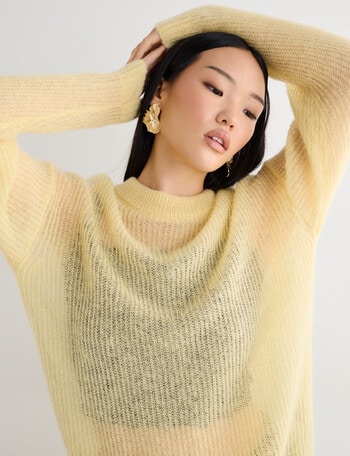 State of play Magda Mohair Blend Sweater, Panna Cotta product photo
