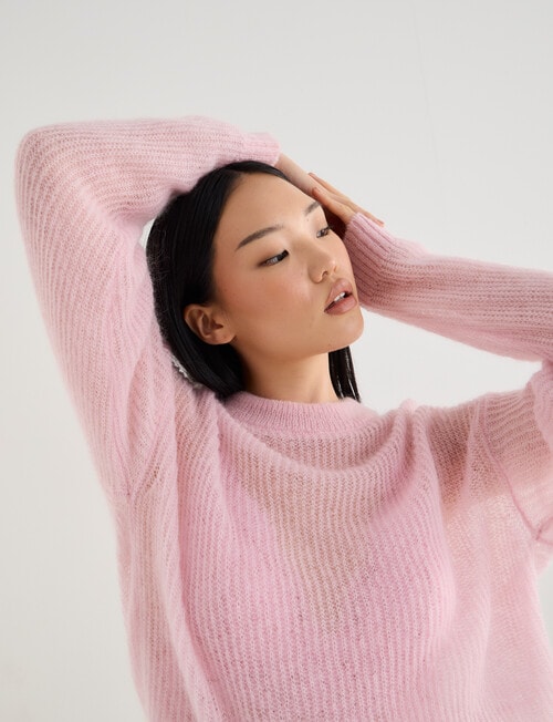 State of play Magda Mohair Blend Sweater, Rose Quartz product photo View 05 L