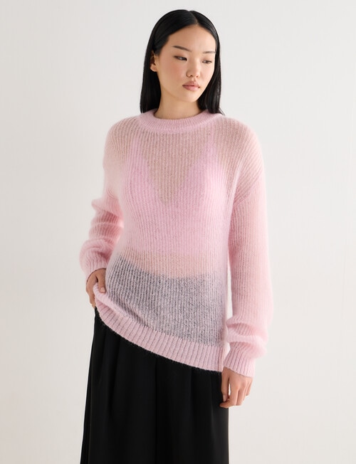 State of play Magda Mohair Blend Sweater, Rose Quartz product photo View 07 L