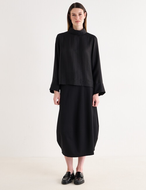 Jigsaw Cora High Neck Blouse, Black product photo View 03 L