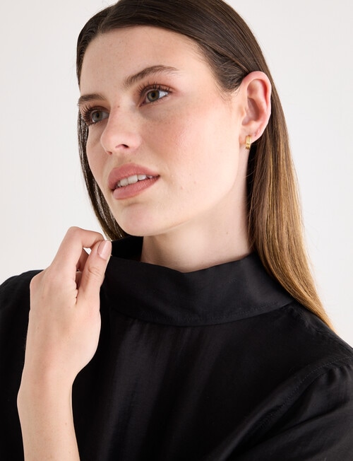 Jigsaw Cora High Neck Blouse, Black product photo View 04 L