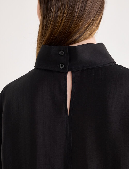Jigsaw Cora High Neck Blouse, Black product photo View 06 L