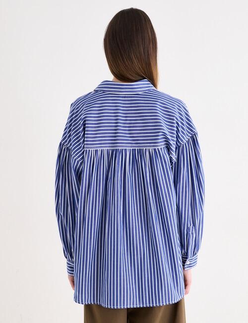 Jigsaw Oona Gather Detailed Blouse, Blue product photo View 02 L