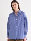 Jigsaw Oona Gather Detailed Blouse, Blue product photo View 08 S