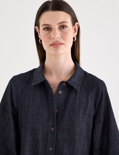 Jigsaw Angle Shirt Dress, Blue Chambray product photo View 05 L