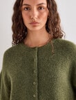 Mineral Beau Alpaca Blend Short Sleeve Cardigan, Winter Moss product photo View 04 S