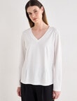 Jigsaw Cinch Knit Long Sleeve Top, White product photo