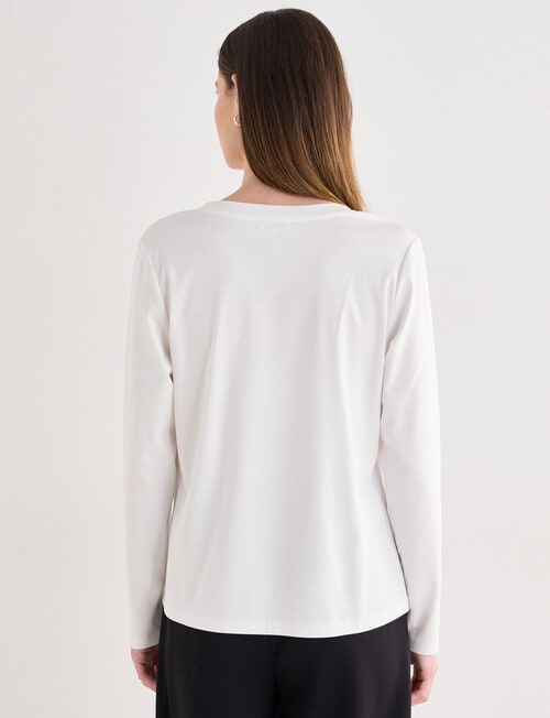 Jigsaw Cinch Knit Long Sleeve Top, White product photo View 02 L