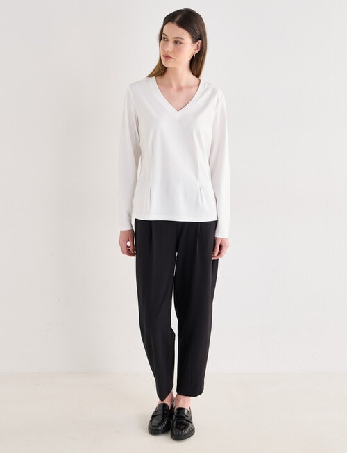 Jigsaw Cinch Knit Long Sleeve Top, White product photo View 03 L