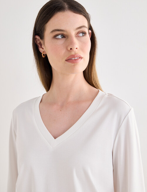 Jigsaw Cinch Knit Long Sleeve Top, White product photo View 04 L
