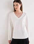 Jigsaw Cinch Knit Long Sleeve Top, White product photo View 06 S