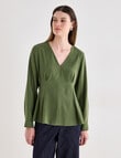 Jigsaw Define Long Sleeve Top, Leaf Green product photo