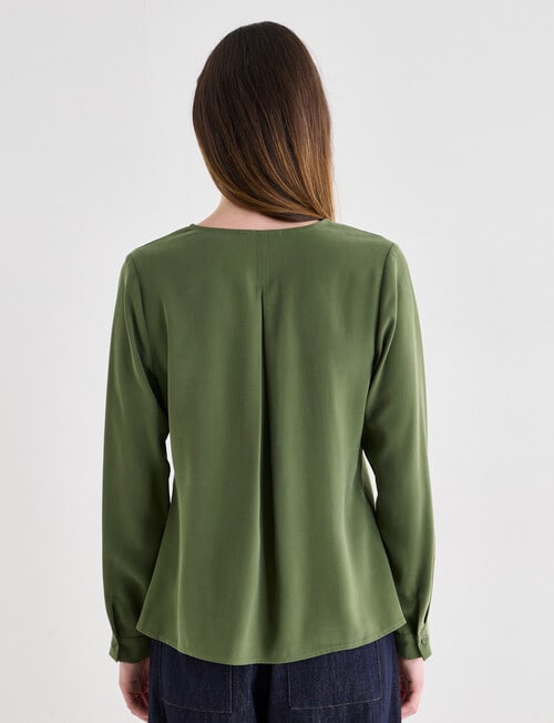 Jigsaw Define Long Sleeve Top, Leaf Green product photo View 02 L