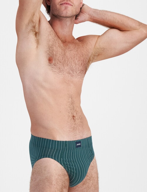 Jockey Sports Stripe Brief, 2-Pack, Regency Stripe Pine product photo View 02 L