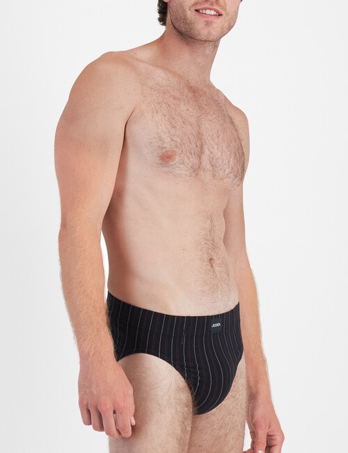 Jockey Sports Stripe Brief, 2-Pack, Regency Stripe Black product photo View 02 L