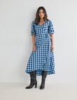 Whistle Wrap Midi Dress, Check Blue product photo View 03 S