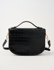 Whistle Faux Croc Crossbody Bag, Black product photo View 02 S