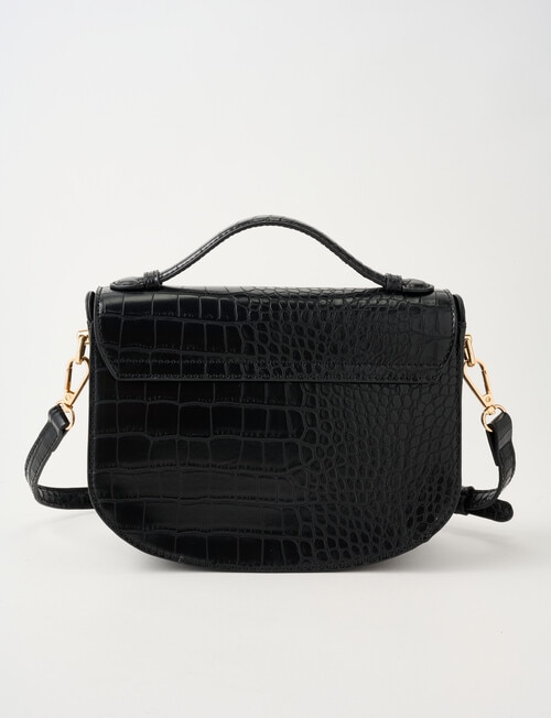 Whistle Faux Croc Crossbody Bag, Black product photo View 02 L