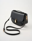 Whistle Faux Croc Crossbody Bag, Black product photo View 03 S