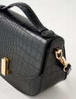 Whistle Faux Croc Crossbody Bag, Black product photo View 05 S
