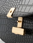 Whistle Faux Croc Crossbody Bag, Black product photo View 06 S