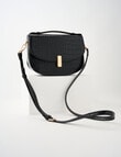 Whistle Faux Croc Crossbody Bag, Black product photo View 08 S