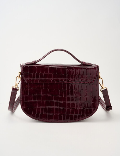 Whistle Faux Croc Crossbody Bag, Cherry Lacquer product photo View 02 L