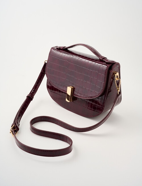 Whistle Faux Croc Crossbody Bag, Cherry Lacquer product photo View 03 L