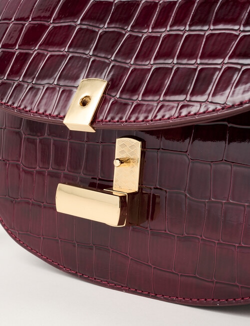 Whistle Faux Croc Crossbody Bag, Cherry Lacquer product photo View 06 L