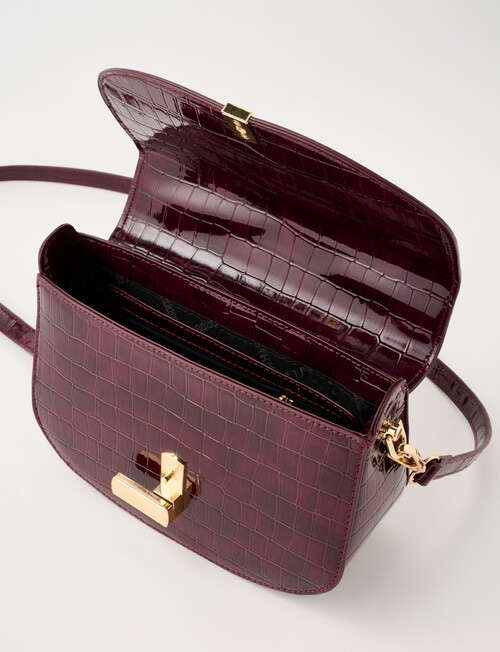 Whistle Faux Croc Crossbody Bag, Cherry Lacquer product photo View 07 L