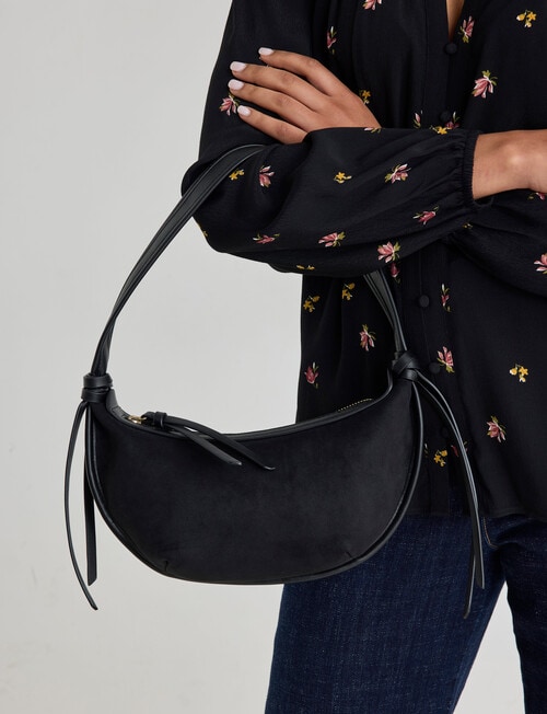 Whistle Faux Suede Shopper Bag, Black product photo