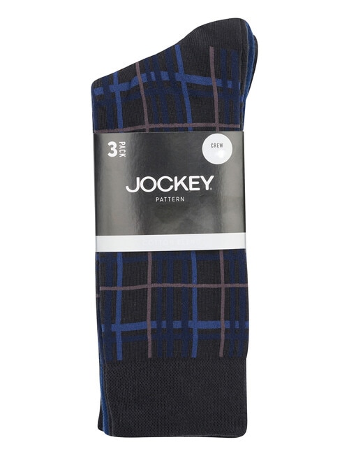 Jockey International Cotton Crew Sock, 3-Pack, Pattern Pretty Pebble, James Dean, Captain McCool & Black Tie product photo View 02 L