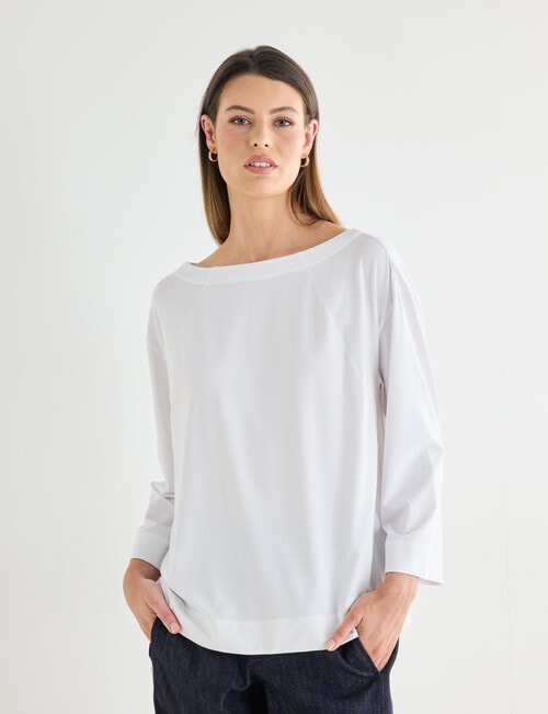 Jigsaw Frame Knit Tee, White product photo