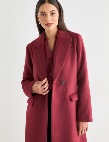 Whistle Longline Coat, Sangria product photo