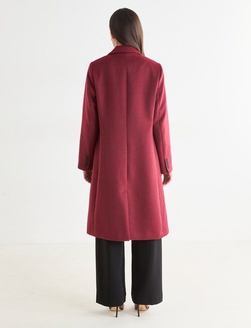 Whistle Longline Coat, Sangria product photo View 02 L