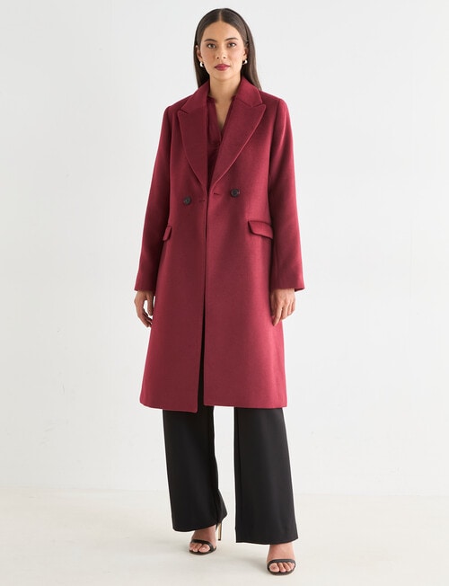 Whistle Longline Coat, Sangria product photo View 03 L