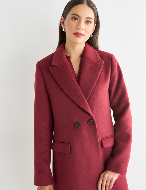 Whistle Longline Coat, Sangria product photo View 04 L