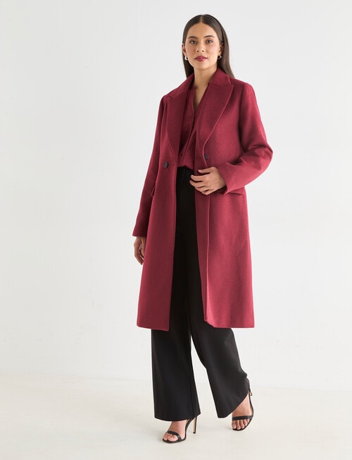 Whistle Longline Coat, Sangria product photo View 05 L