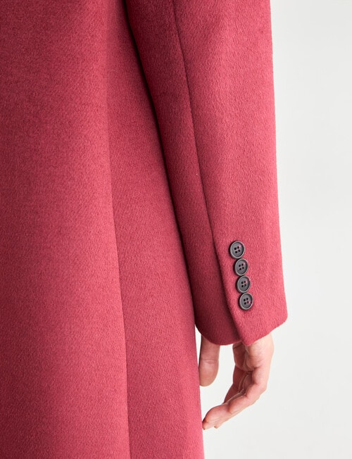 Whistle Longline Coat, Sangria product photo View 06 L