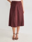 Whistle Faux Suede A-line Skirt, Dark Cherry product photo