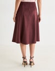 Whistle Faux Suede A-line Skirt, Dark Cherry product photo View 02 S